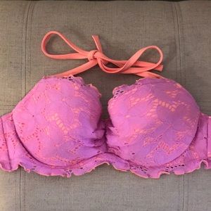 Victoria Secret bikini top with lace overlay